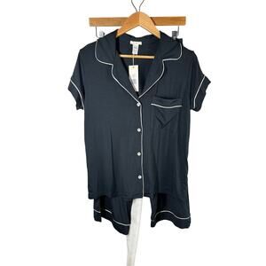 Eberjey Gisele The Cropped Pajama Set Black  Size Medium